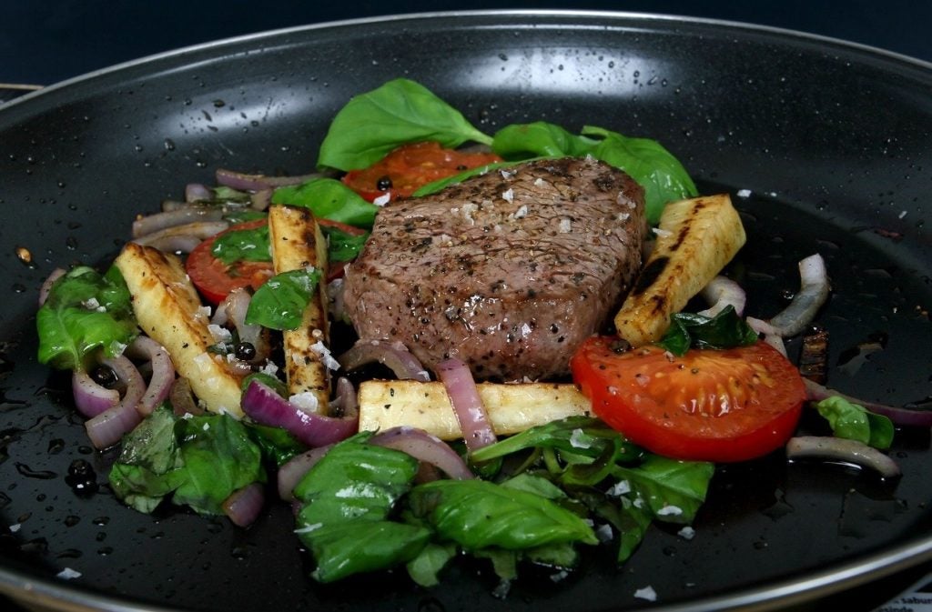 Oregano in frying pan